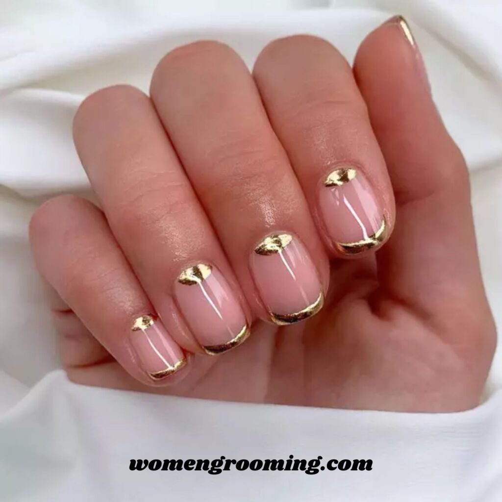 Reverse French with Gold Line