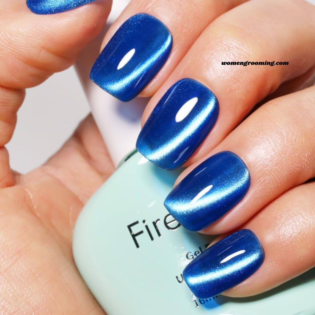 _Sapphire Blue Cat Eye Nails