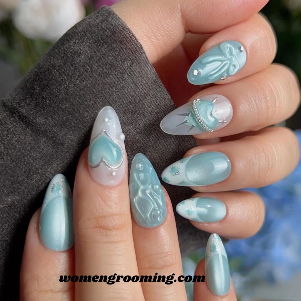 Sapphire Ice Queen Nails