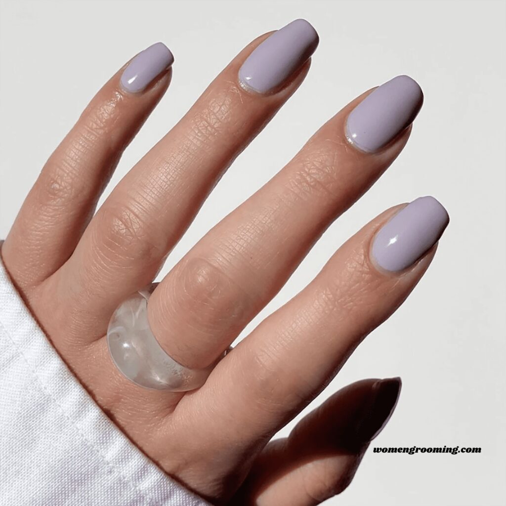 Short Lavender Square Nails