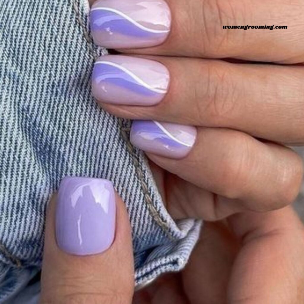 Short Soft Purple Nails