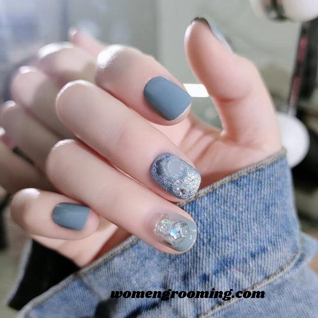 Smoky Glacier Blue Nails