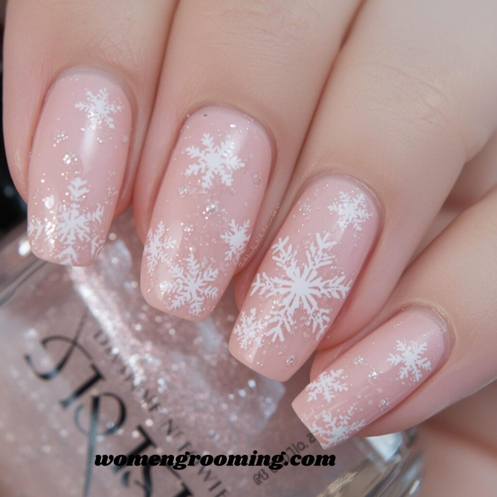 Snow-Blush Nails