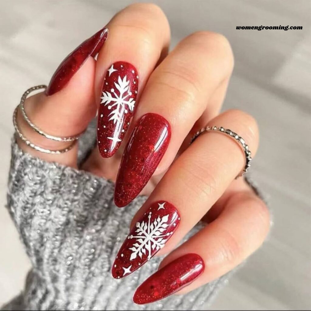 Snowflake Accent Nail