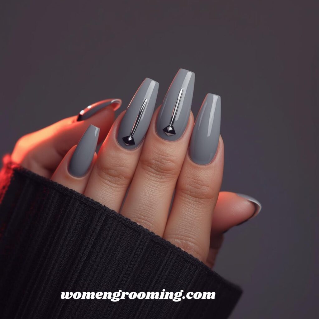 _Stone Gray Nails