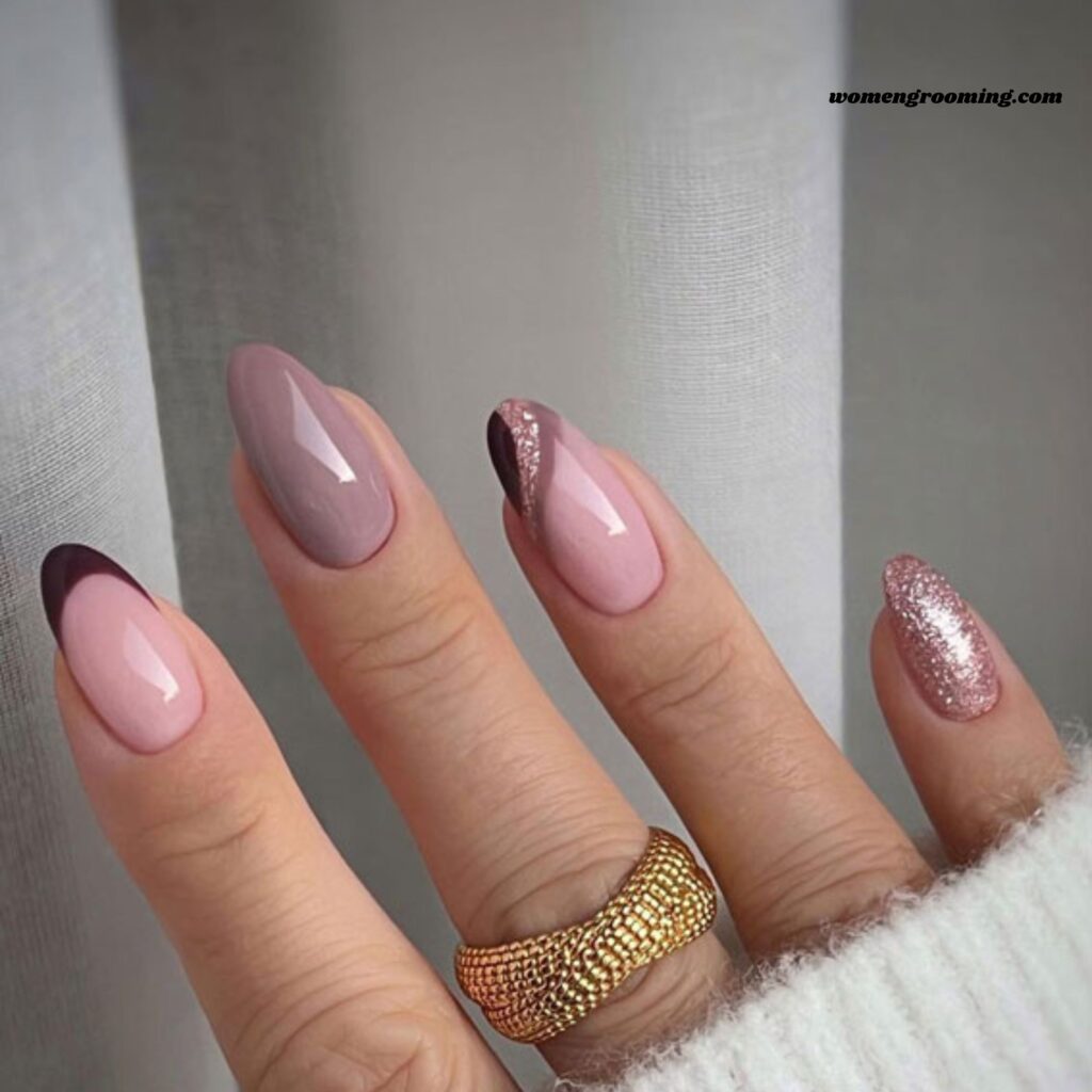 Subtle Glitter Accent Nail