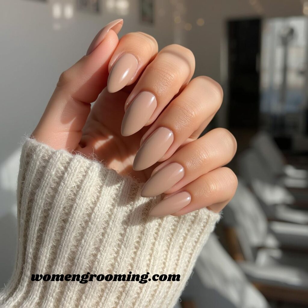 Taupe Almond Nails