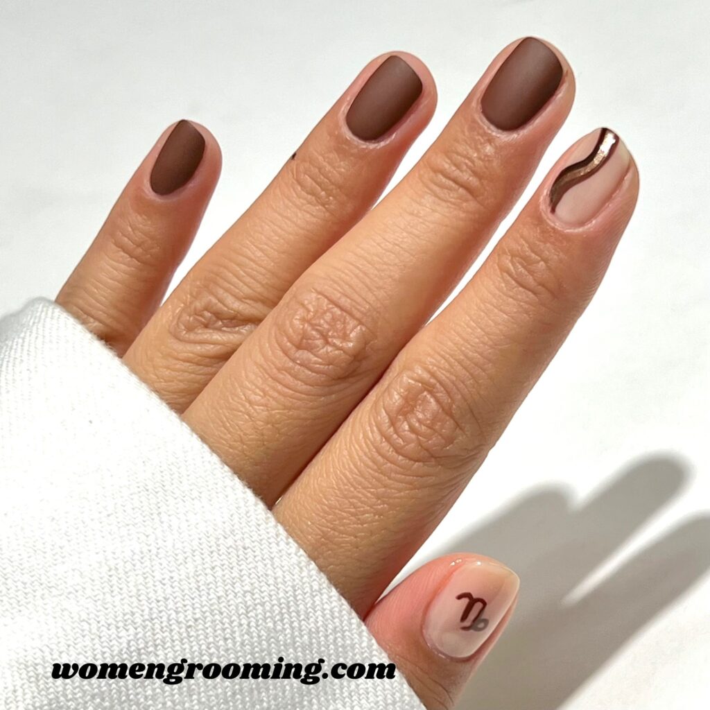 Taupe Satin Nails