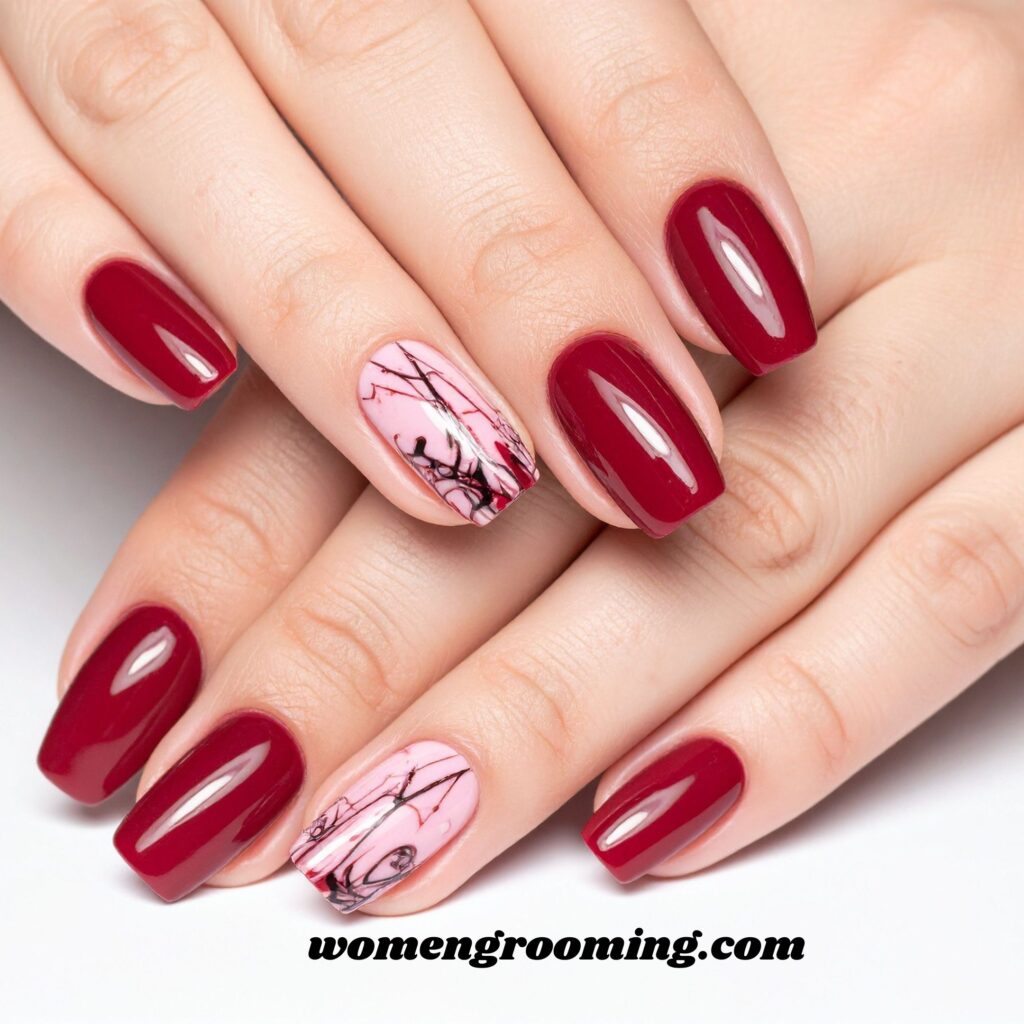 Wine Red Nails
