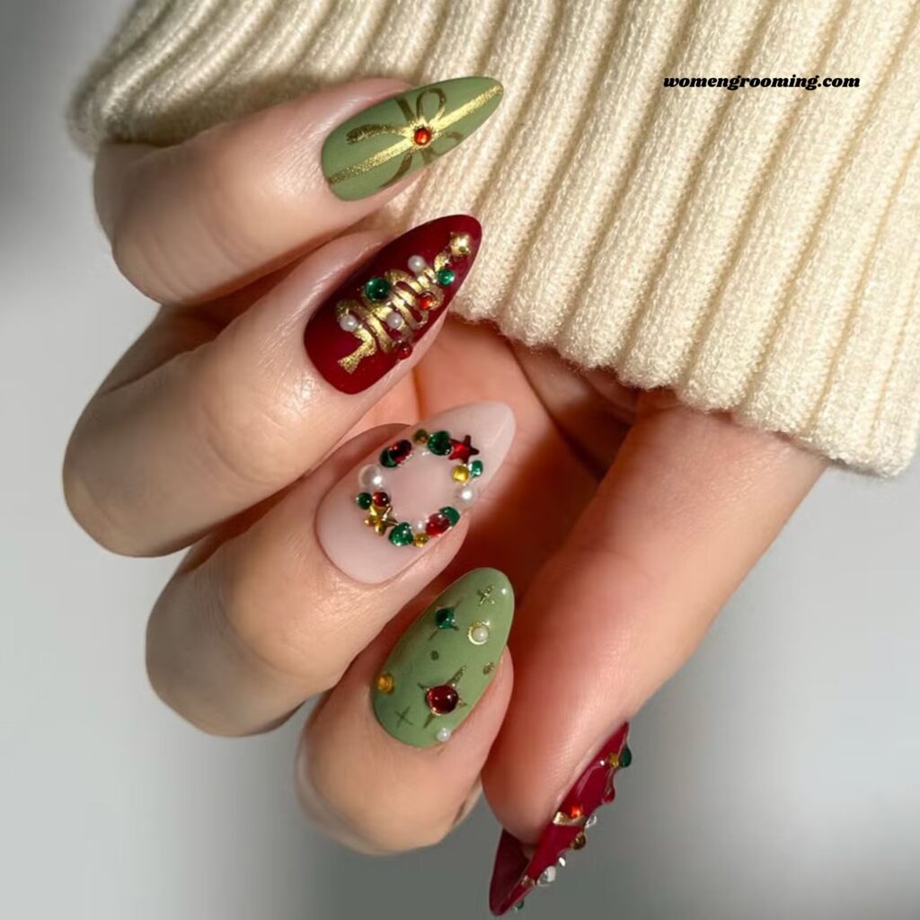 Winter Flag Color Nails