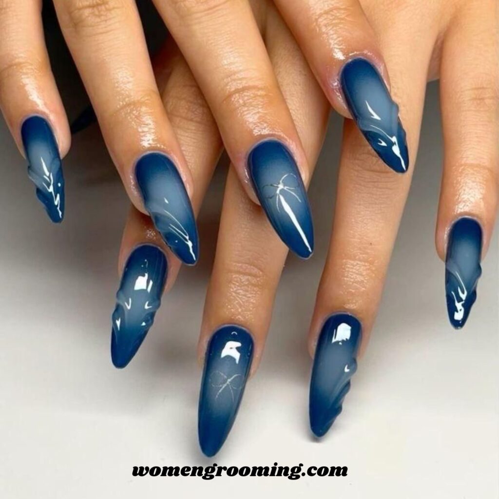 dark Blue Aura Nails