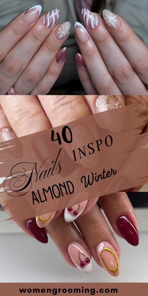 nail inspo almond winter