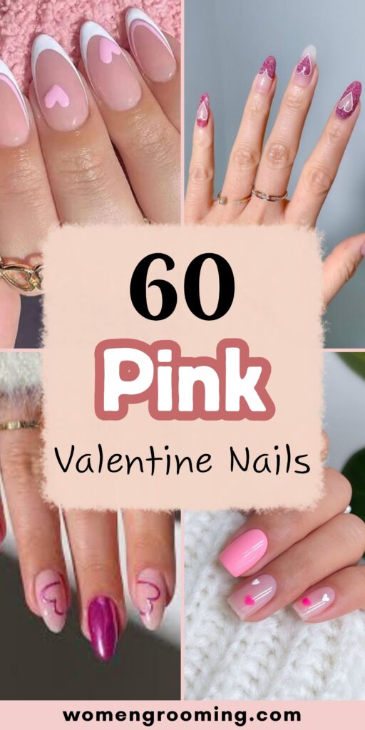 pink valentines nails 