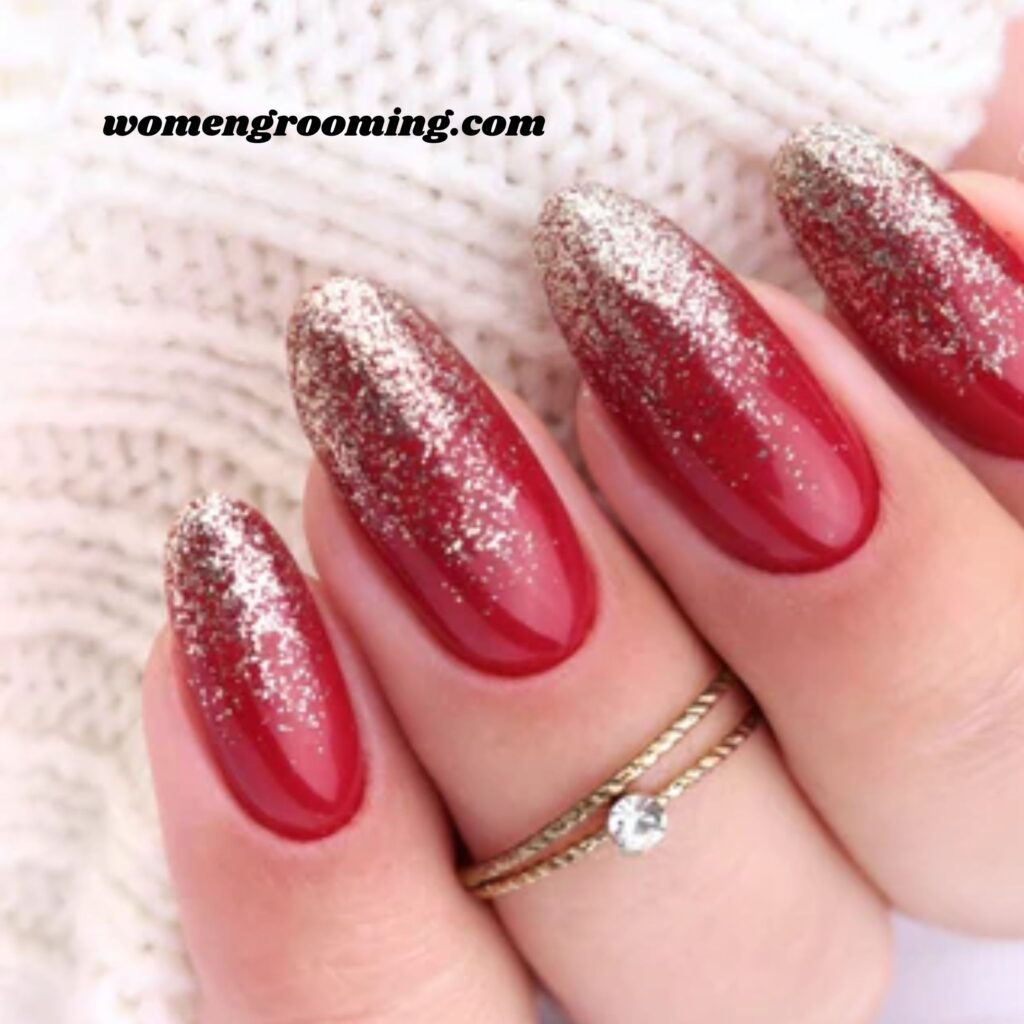 red and Silver Nails