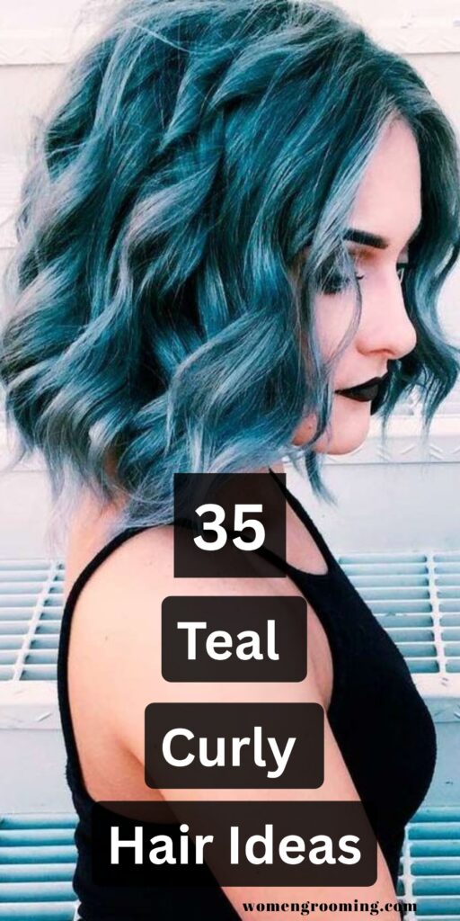 teal curly hair ideas