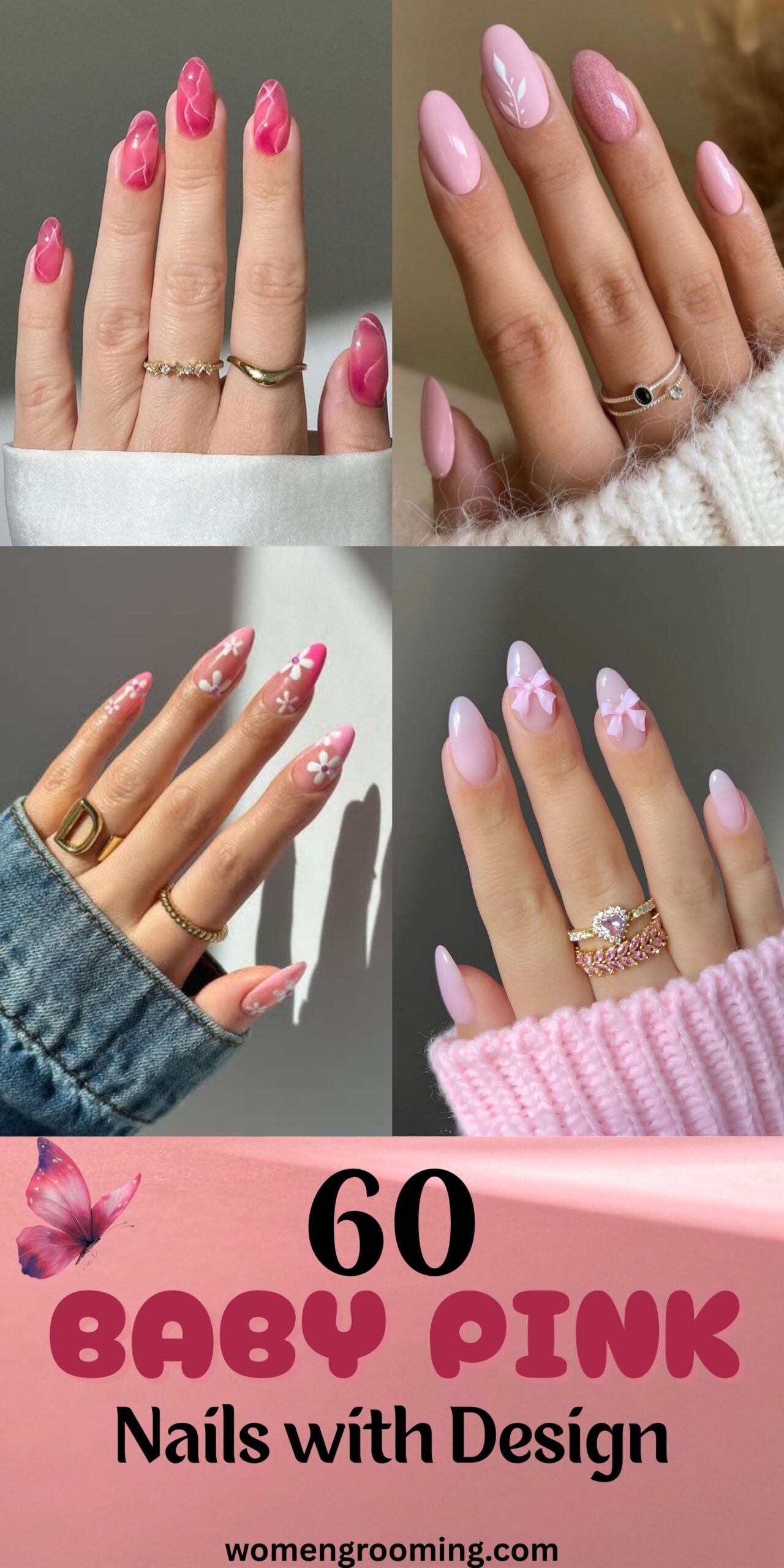 60 Baby Pink Nails With Design That Look Cute & Chic