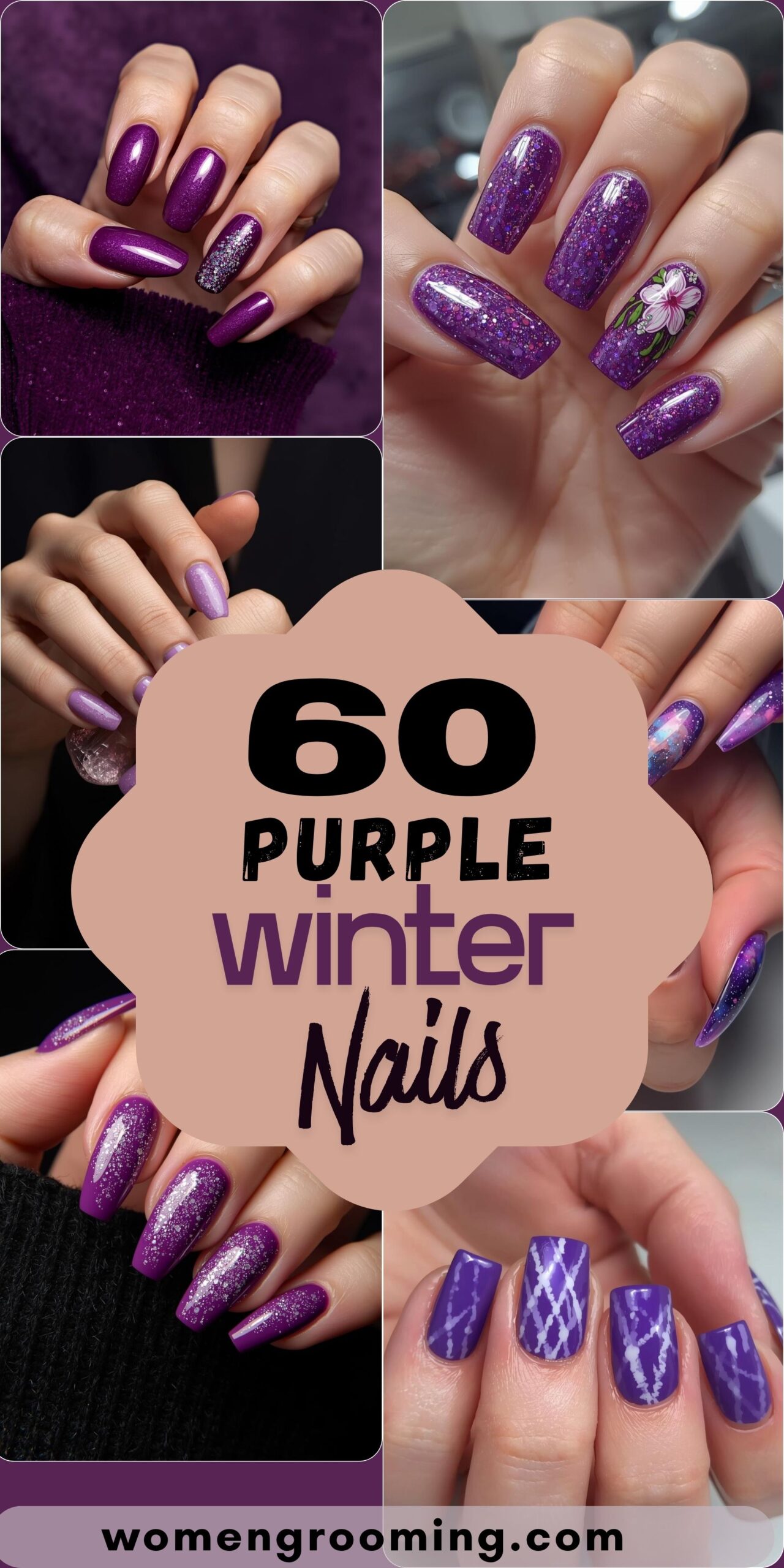 60 Purple Winter Nails That Look Elegant & Trendy