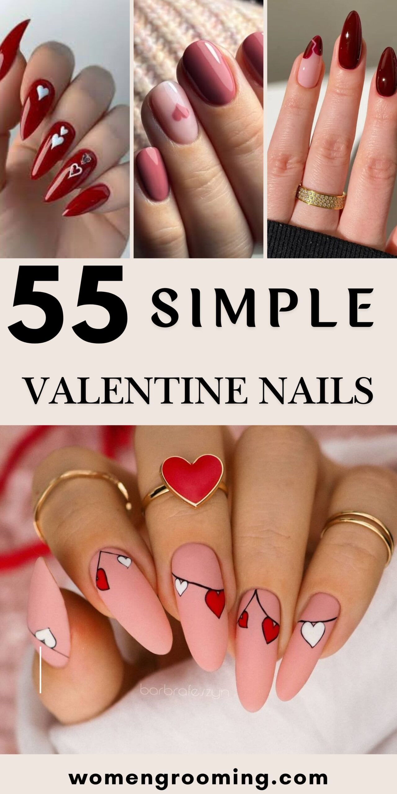 55 Simple Valentine’s Nails That Look Cute & Classy