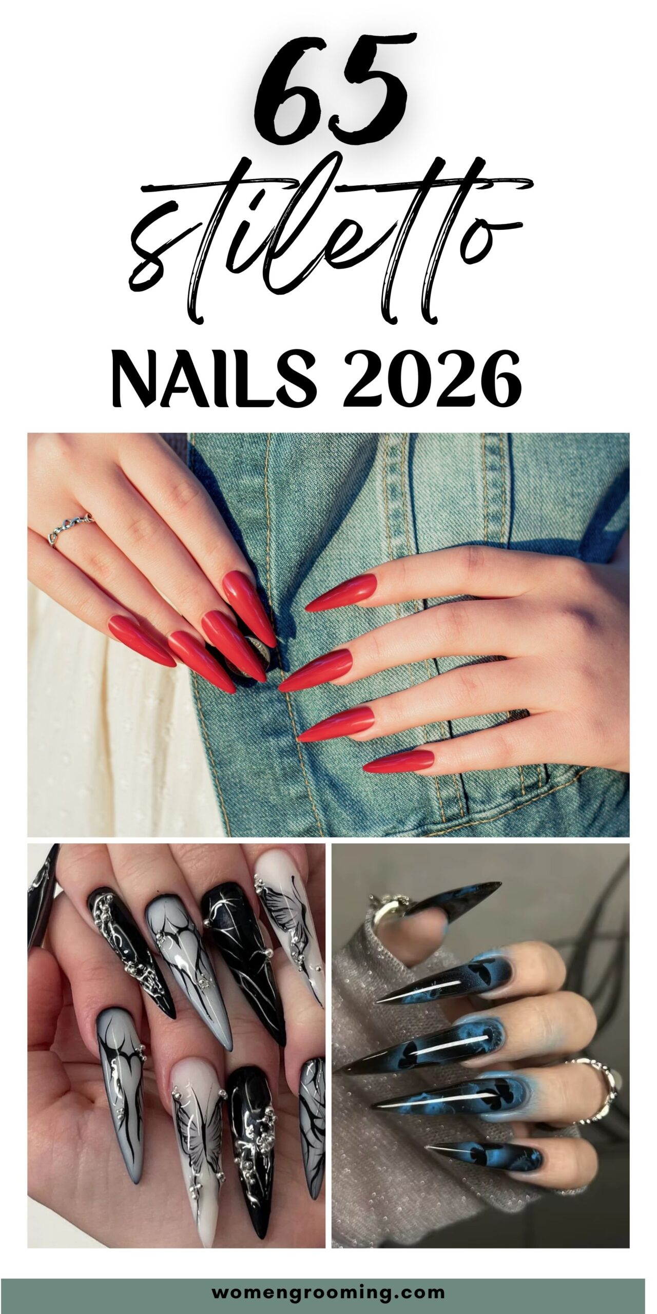 65 Stiletto Nails That Look Fierce, Glam & Trendy