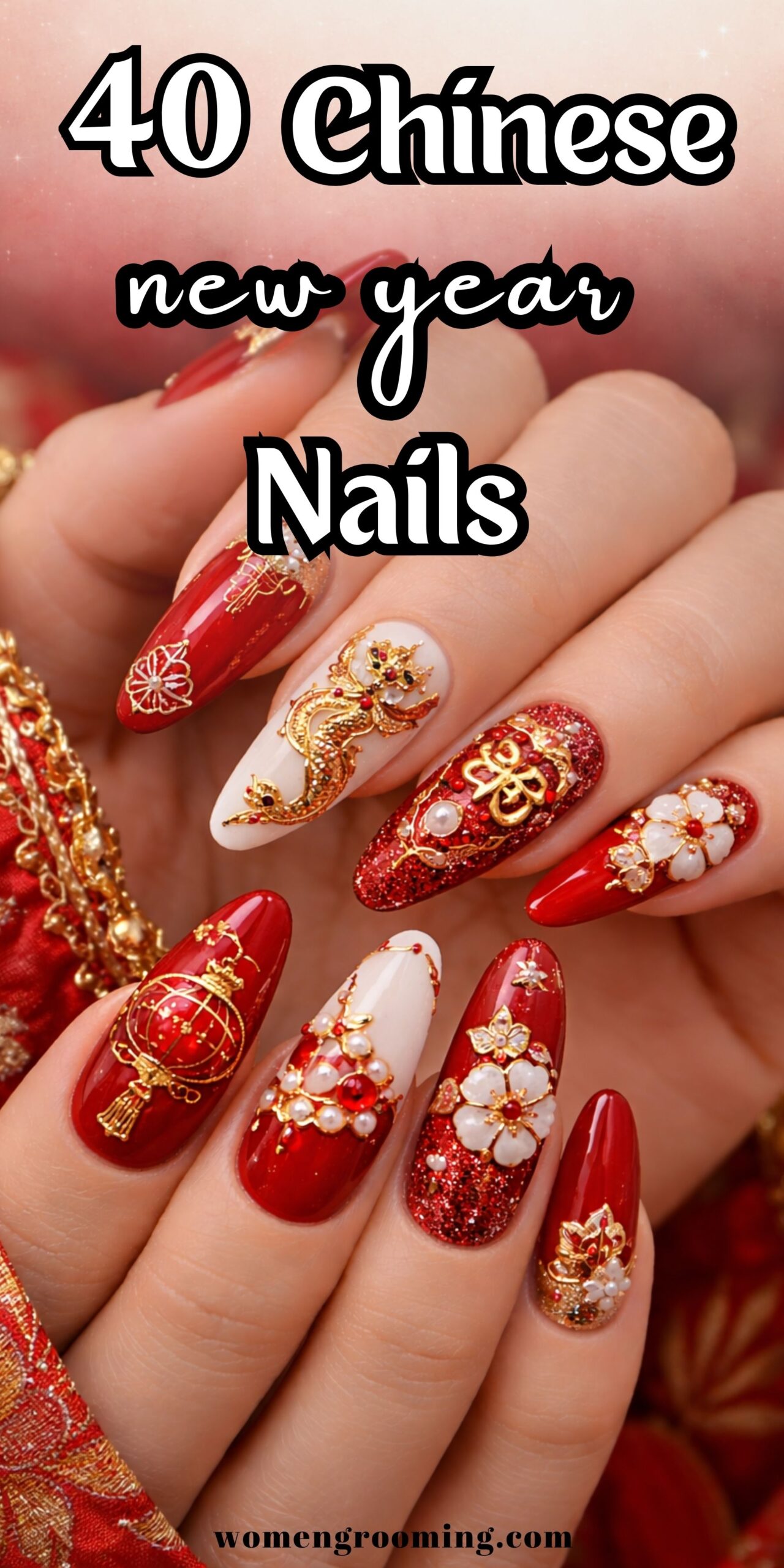 40 Chinese New Year Nails Ideas for Lucky, Festive & Stunning Designs π§§β¨