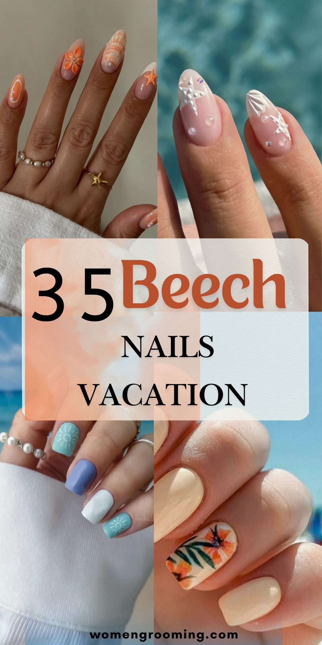 35 Beach Nails Vacation Ideas That Look Fun & Chic