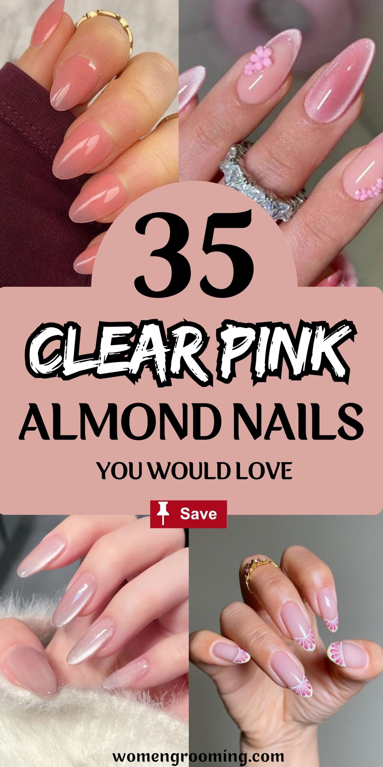 35 Clear Pink Almond Nails That Look Soft & Elegant ππ
β¨