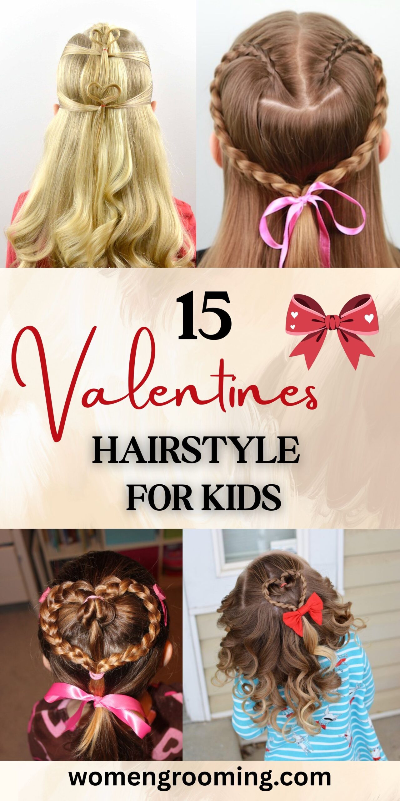15 Valentines Hairstyles for Kids That Look Cute & Fun