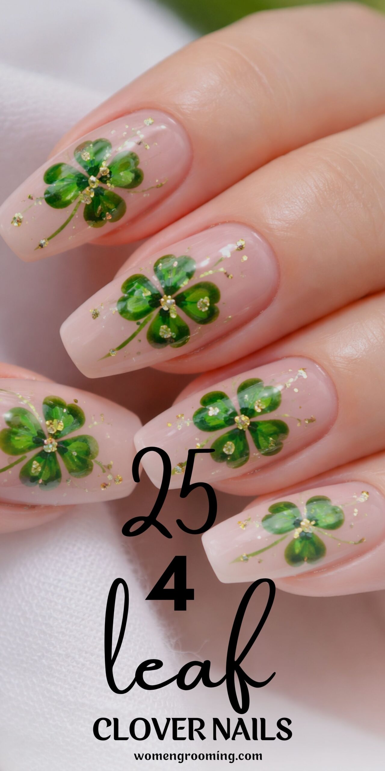 25 4-Leaf Clover Nails Ideas for Lucky, Festive & Charming Manicures 🍀💅