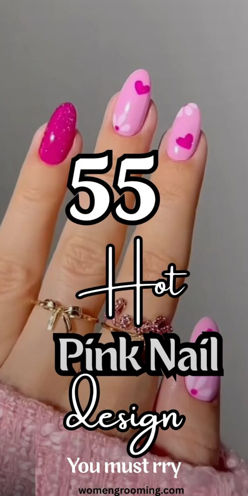 hot pink nail designs