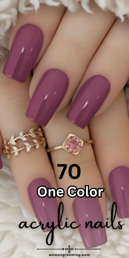one colour acrylic nails