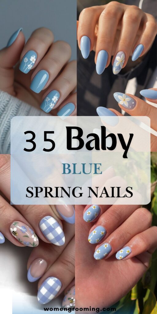 baby blue spring nails