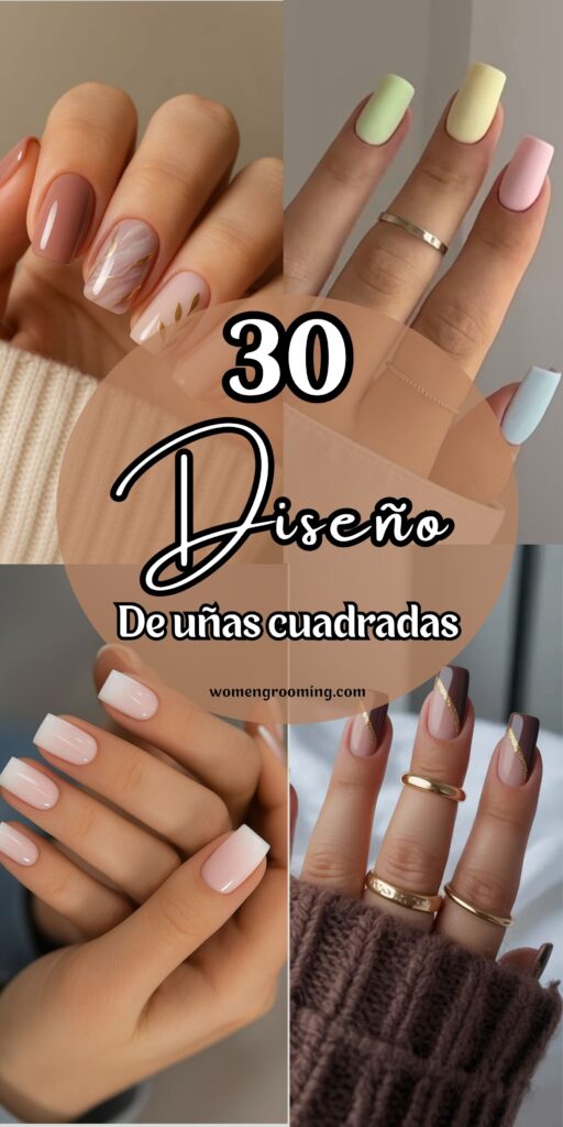 diseño de uñas cuadradas
